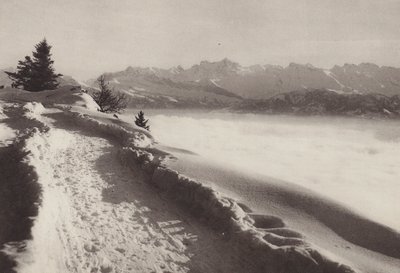 Rigi Kaltbad, solrig vinterdag (s/h foto) af Jean Gaberell