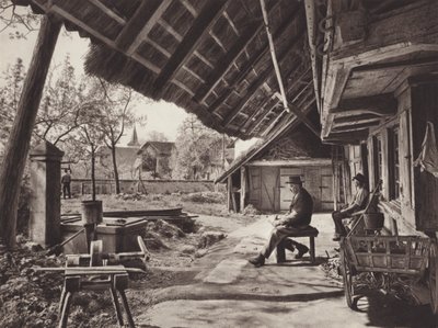 Schweiz: Bernese Farm-House, under penthouse taget (s/h foto) af Jean Gaberell