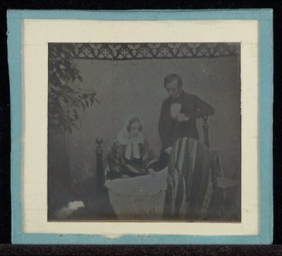 Portræt af M. & Mme. Eynard ved en vugge af Jean Gabriel Eynard