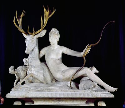 Diana monteret på en kronhjort (marmor og bronze) (se også 148837) af Jean Goujon
