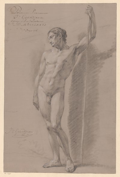 Stående nøgen mand, set forfra (1. præmie 1776) af Jean Grandjean