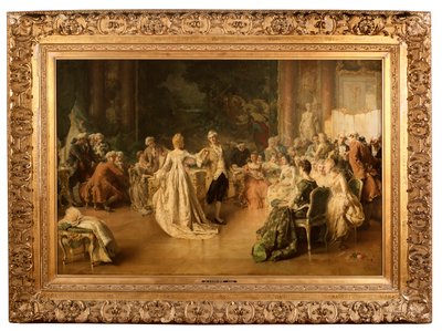 Menuetten (olie på panel) af Jean Guillaume (1858 1931) Rosier