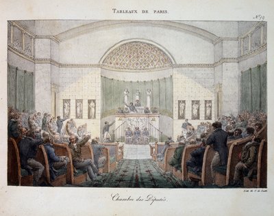 Deputeretkammeret i møde - i "" Paintings of Paris" af Marlet af Jean Henri Marlet