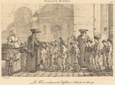 Brødrene fører børnene til St. Nicolas des Champs af Jean Henri Marlet