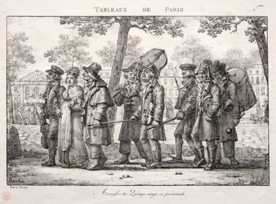 Scener fra Paris: Blinde mænd fra Quinze Vingts, Walking af Jean Henri Marlet