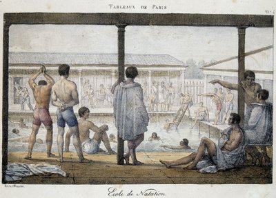 Svømmeskole - i "" Paintings of Paris" af Market af Jean Henri Marlet