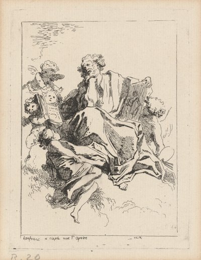 Sankt Lukas af Jean Honoré Fragonard after Giovanni Lanfranco