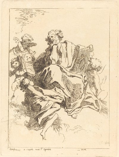 Sankt Lukas af Jean Honoré Fragonard after Giovanni Lanfranco