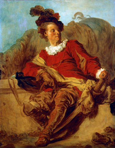 Saint-Nonin apotti, pukeutunut espanjalaiseen tyyliin, kirjoittanut Jean Honore Fragonard (1732-1806) af Jean Honore Fragonard