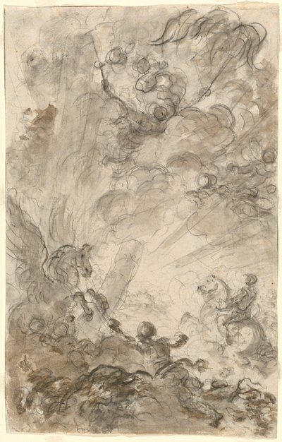 Bradamante forsøger at gribe fat i Hippogryph [recto] af Jean Honore Fragonard