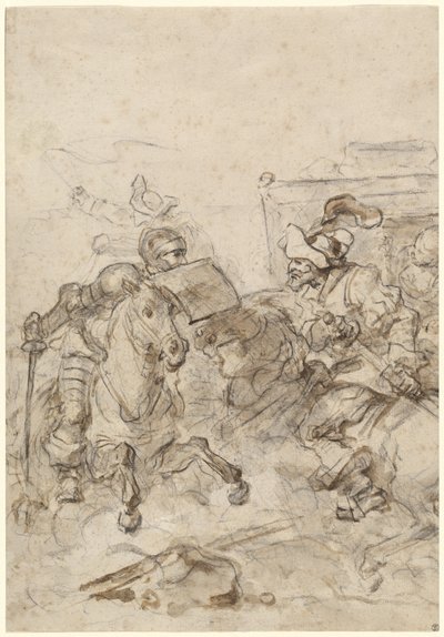 Don Quixote angriber biscayaneren af Jean Honore Fragonard