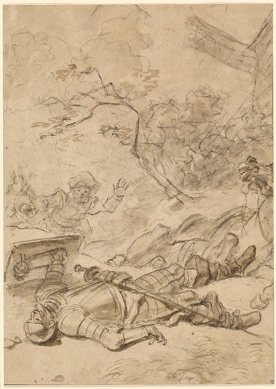 Don Quixote besejret af vindmøllen af Jean Honore Fragonard