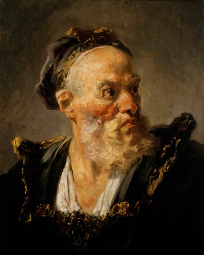 Leder af Old Man Maleri af Jean Honore Fragonard (1732-1806) Paris fra det 18. århundrede, Musee Jacquemart Andre af Jean Honore Fragonard
