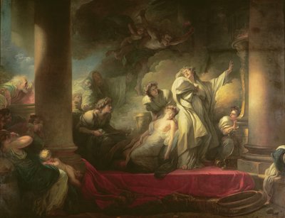 Ypperstepræst Coresus ofrer sig selv for at redde Callirhoe, scene fra 