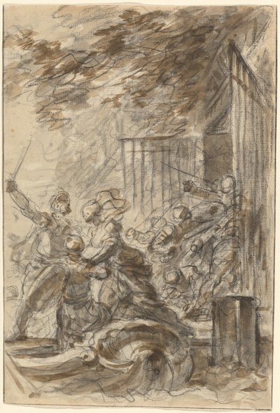 Isabella forlader sit hjem for at følge Odorico og hans mænd af Jean Honore Fragonard