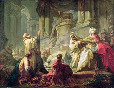 Jeroboam ofrer til den gyldne kalv, 1752 af Jean Honore Fragonard