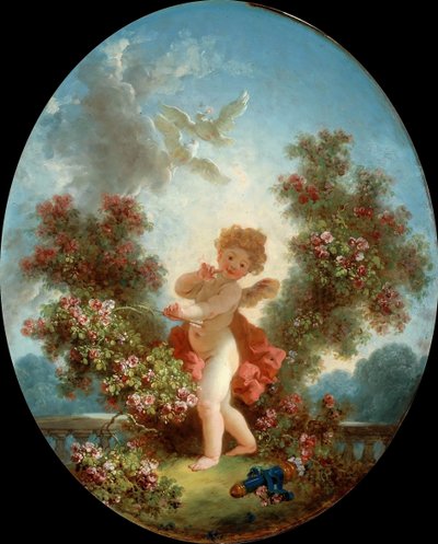 Amor som vagtpost, ca. 1780. af Jean Honore Fragonard