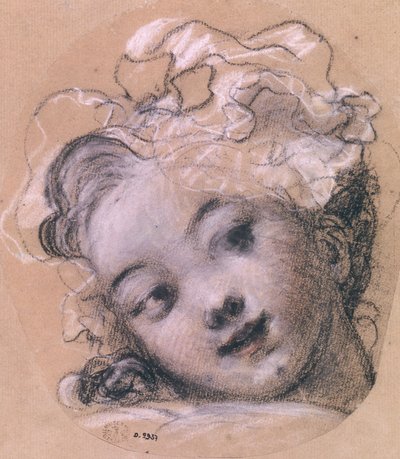 Portræt formodes at være Rosalie, datter af kunstneren (kul og kridt på papir) af Jean Honore Fragonard