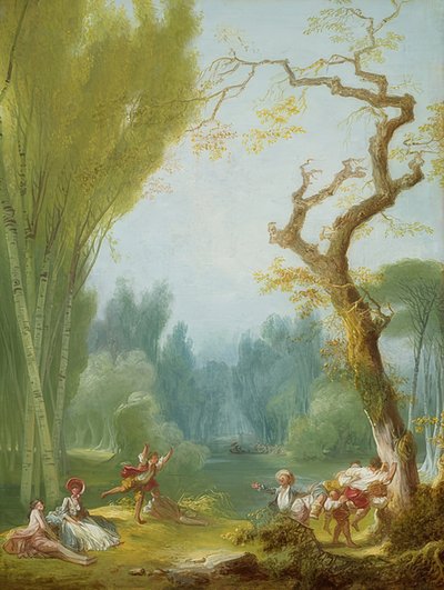 Reiterspiele (Et spil med hest og rytter). Um 1775/80 af Jean Honore Fragonard
