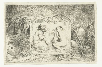 Satyr og nymfe med to børn Bacchanales (serietitel) Nymfer og Satyrer (serietitel) af Jean Honore Fragonard