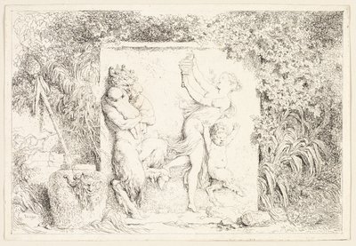 Satyrer danser fra Bacchanales, eller satyrernes lege af Jean Honore Fragonard