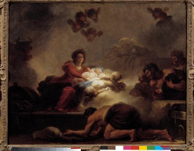 Hyrdernes tilbedelse, maleri af Jean-Honore Fragonard (1732-1806). 1700-tallet. Svag. 0,73x0,93 m. af Jean Honore Fragonard
