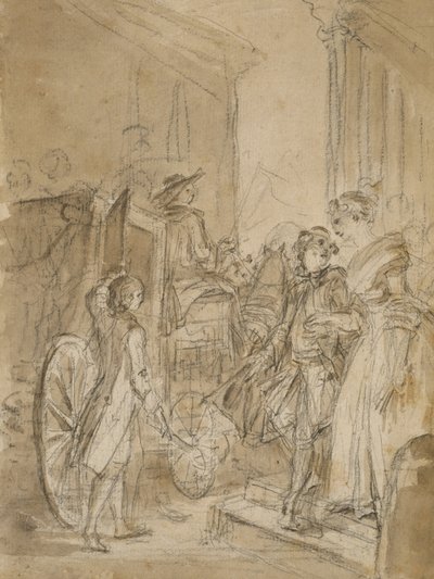Afgang med træner af Jean Honore Fragonard