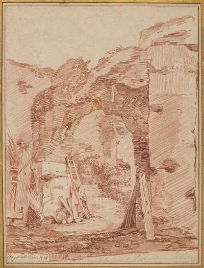 Eremittens domstol i Colosseum, 1758 af Jean Honore Fragonard