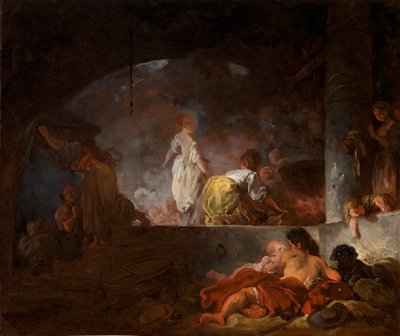 The Laundresses, ca. 1756-61 (olie på lærred) af Jean Honore Fragonard