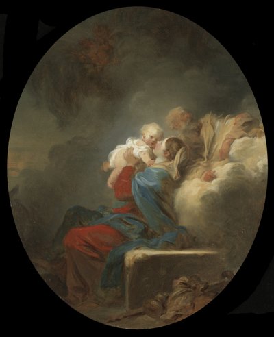 Resten på flugten til Egypten, ca. 1774 af Jean Honore Fragonard