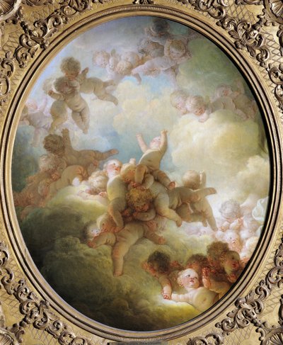 Amorernes sværm, ca. 1767 af Jean Honore Fragonard