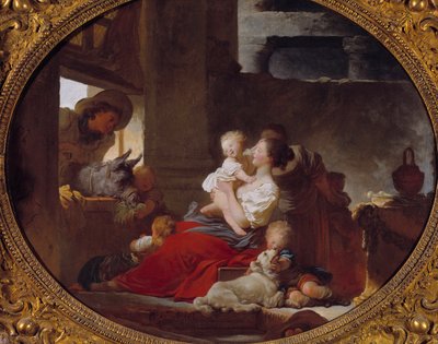Den lykkelige familie Maleri af Jean Honore Fragonard (1732-1806) Paris fra det 18. århundrede, Musee Cognacq Jay af Jean Honore Fragonard