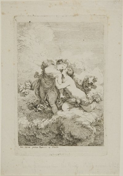 To kvindefigurer på en sky af Jean Honore Fragonard