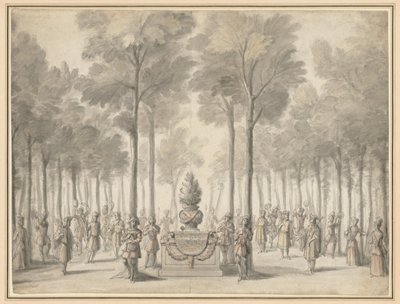 Design til Divertissement fra La Pastorale Første indgang til operaballetten Les Muses..., af Jean I Berain