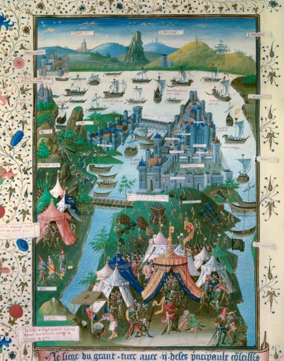 Muhammed II: Belejringen (fangst eller fald) af Konstantinopel af de osmanniske tyrkere af Muhammed II af Jean I Le Tavernier