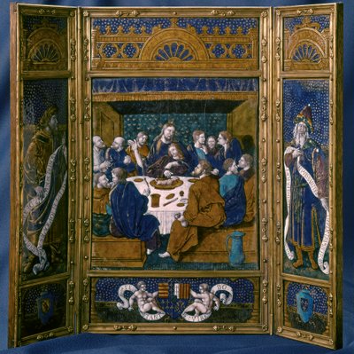 Den sidste nadver, Tryptic, emalje af Limoge, ca. 1545 (emalje cloisonne) af Jean I Pénicaud