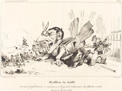 Artillerie du Diable (Djævelens artilleri) af Jean Ignace Isidore Grandville and Eugène Hippolyte Forest