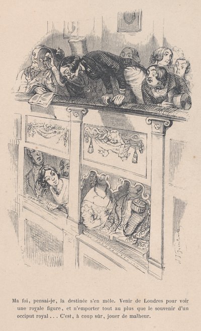 Jeg var kommet til London for at se en kongelig, men jeg så kun bagsiden af en anden persons hoved. fra..., 1843. af Jean Ignace Isidore Gérard