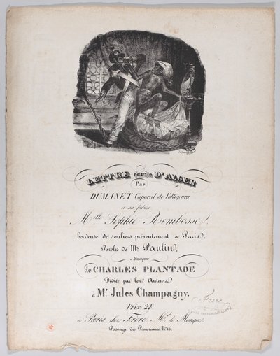 Brev skrevet fra Alger, ca. 1835. af Jean Ignace Isidore Gérard