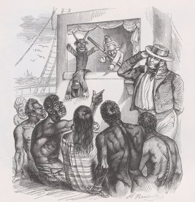 The Black and the Puppets fra The Complete Works of Béranger, 1836. af Jean Ignace Isidore Gérard
