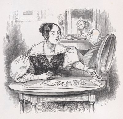 Kortene fra The Complete Works of Béranger, 1836. af Jean Ignace Isidore Gérard