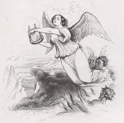 The Exiled Angel fra The Complete Works of Béranger, 1836. af Jean Ignace Isidore Gérard