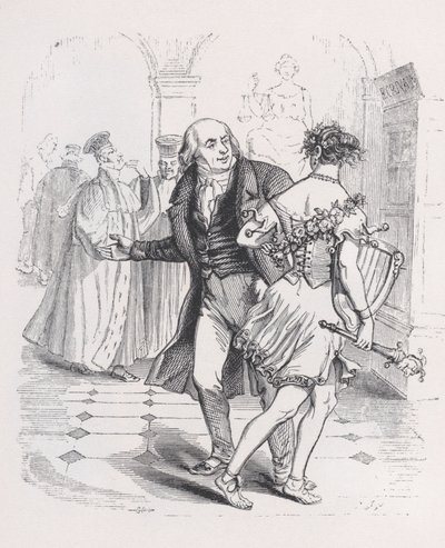 Den flygtende muse fra The Complete Works of Béranger, 1836. af Jean Ignace Isidore Gérard