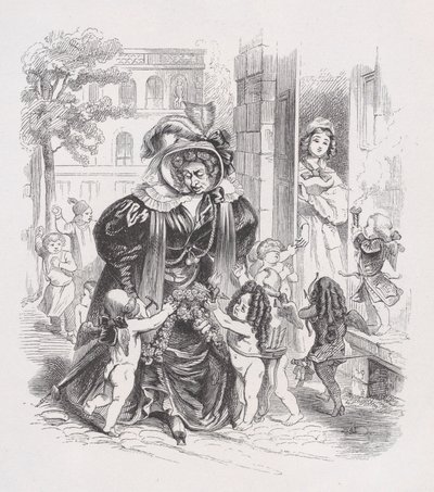 The Poor Putti fra The Complete Works of Béranger, 1836. af Jean Ignace Isidore Gérard