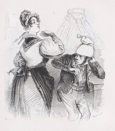 Den tredje mand fra The Complete Works of Béranger, 1836. af Jean Ignace Isidore Gérard