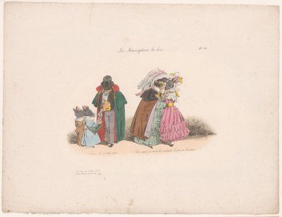 Katte er venlige over for mus Tenez mes petits rats (...) (titel på objekt) Nutidige metamorfoser (serietitel) Les Metamorphoses du Jour (serietitel om objekt) af Jean Ignace Isidore Gérard Grandville