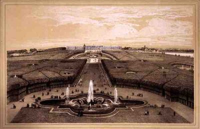 Generel udsigt over parken og paladset i Versailles, udgivet af Auguste Bry (litho) af Jean Jacottet