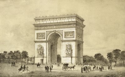 Larc de Triomphe, Paris, graveret af Auguste Bry af Jean Jacottet