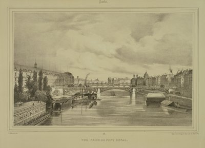 Udsigt over Pont Royal, udgivet af Auguste Bry af Jean Jacottet