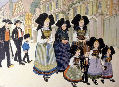 Franske fejringer, der markerer Alsace-regionens tilbagevenden til Frankrig af Jean Jacques Waltz